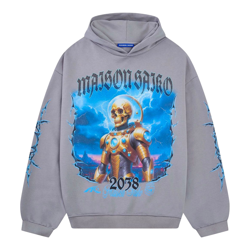 Saiko Men's Skrull Spaces Hoodie - Grey 1
