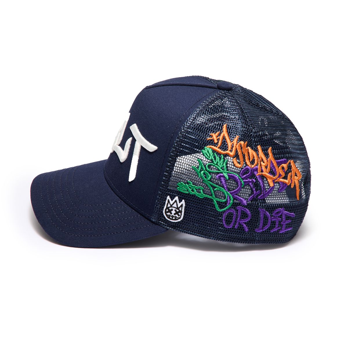 Men's Cult Of Individuality Graffiti Trucker Hat Blue 626ac-ch66a-mibl