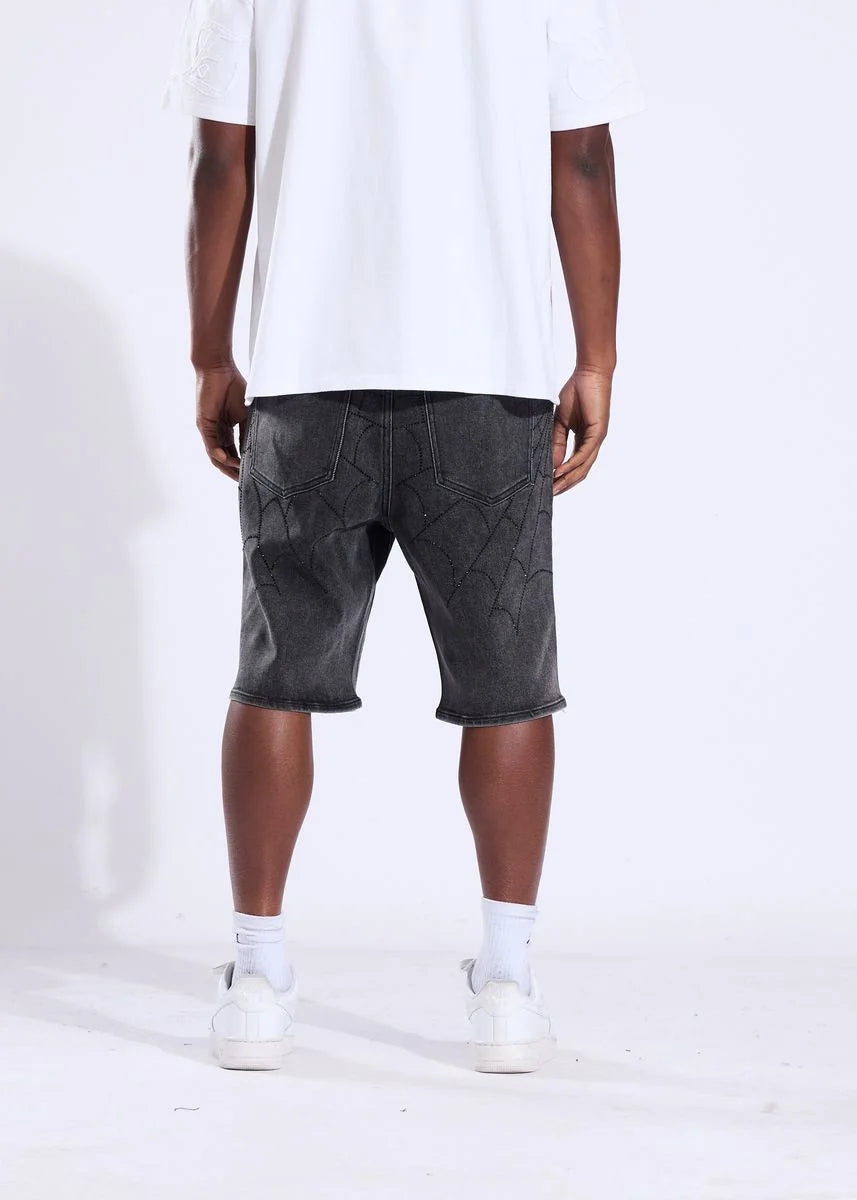 Men's Crysp Denim Shorts Cena Grey Washed cry-sum26-025-gry