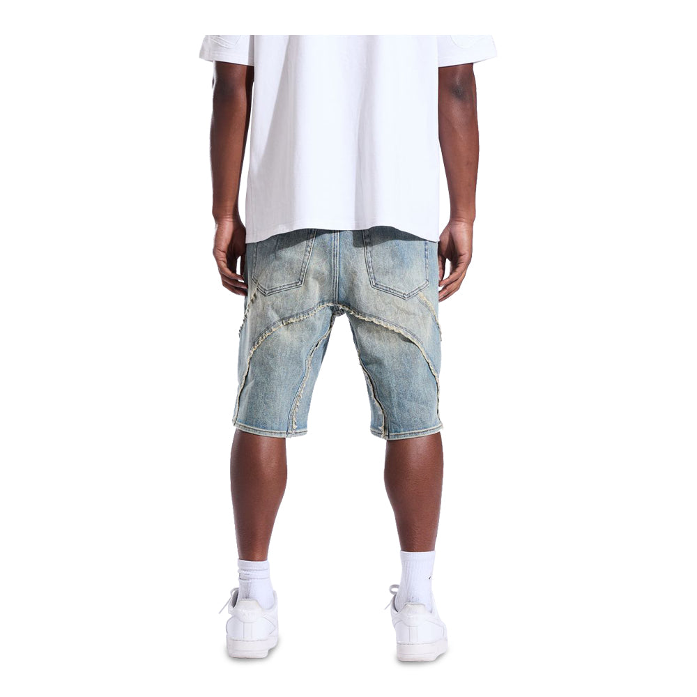 Men's Crysp Denim Rigged Shorts Blue CRY-SUM26-015-BLUE
