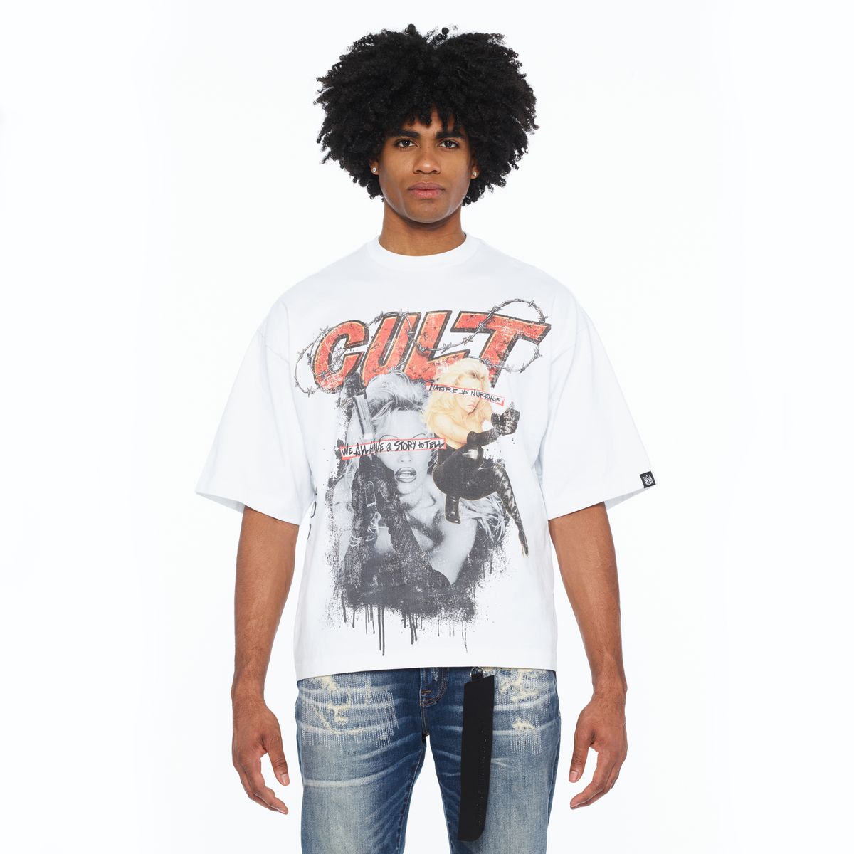 Men's Cult of Individuality Worldwide T-Shirt White 626b8-k27a-whit