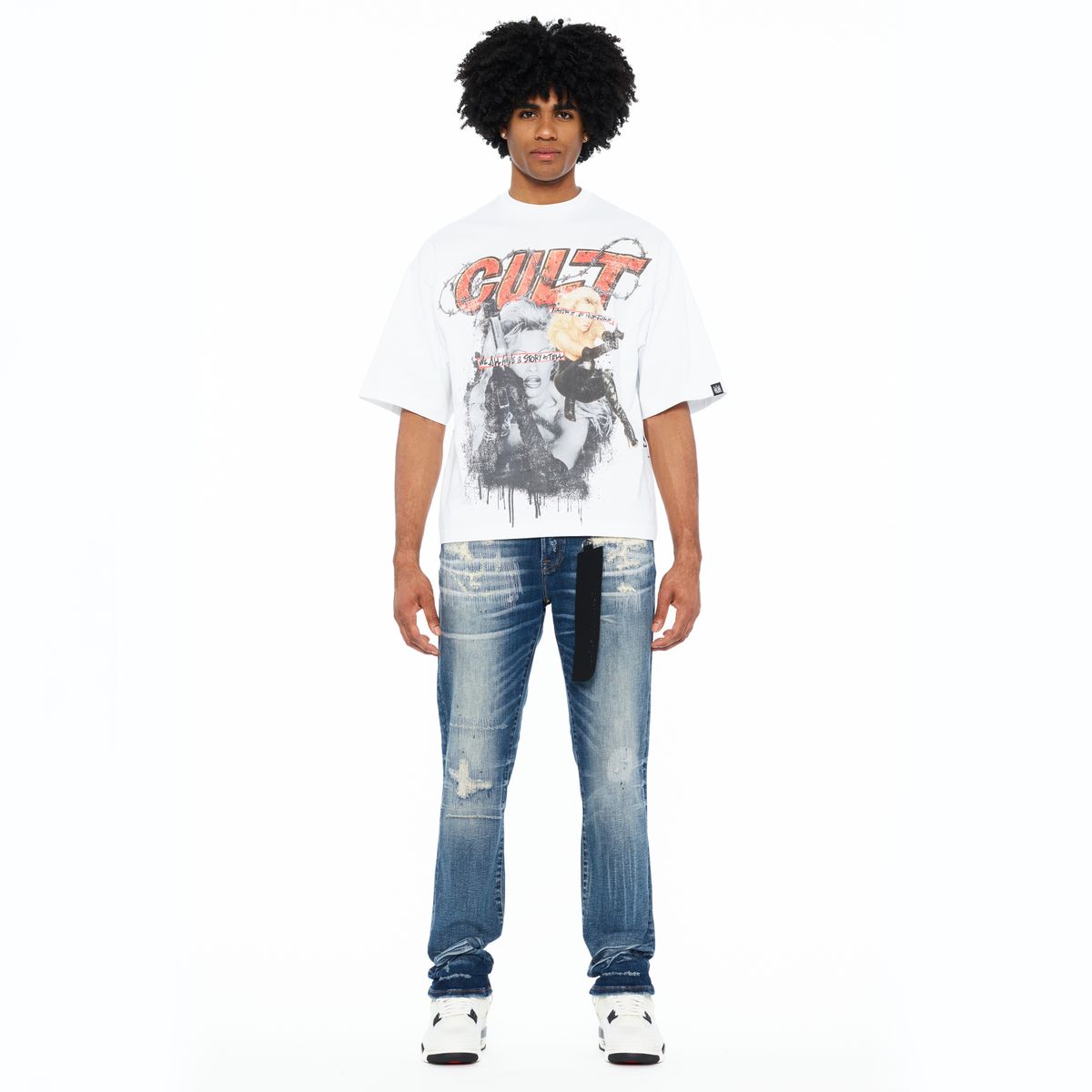 Men's Cult of Individuality Worldwide T-Shirt White 626b8-k27a-whit