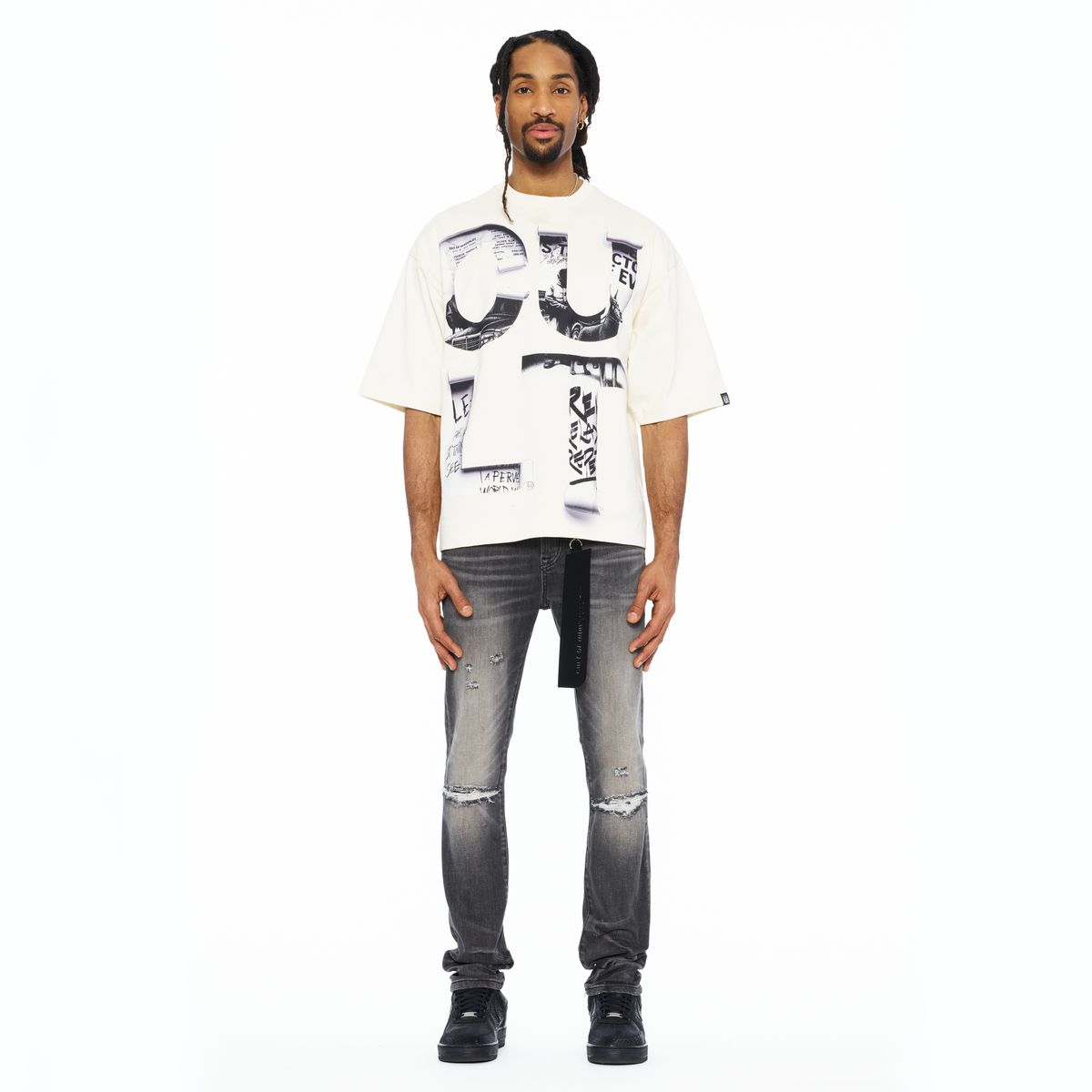 Men's Cult of Individuality Cult Newspaper T-Shirt White 626b8-k29a-wiwh