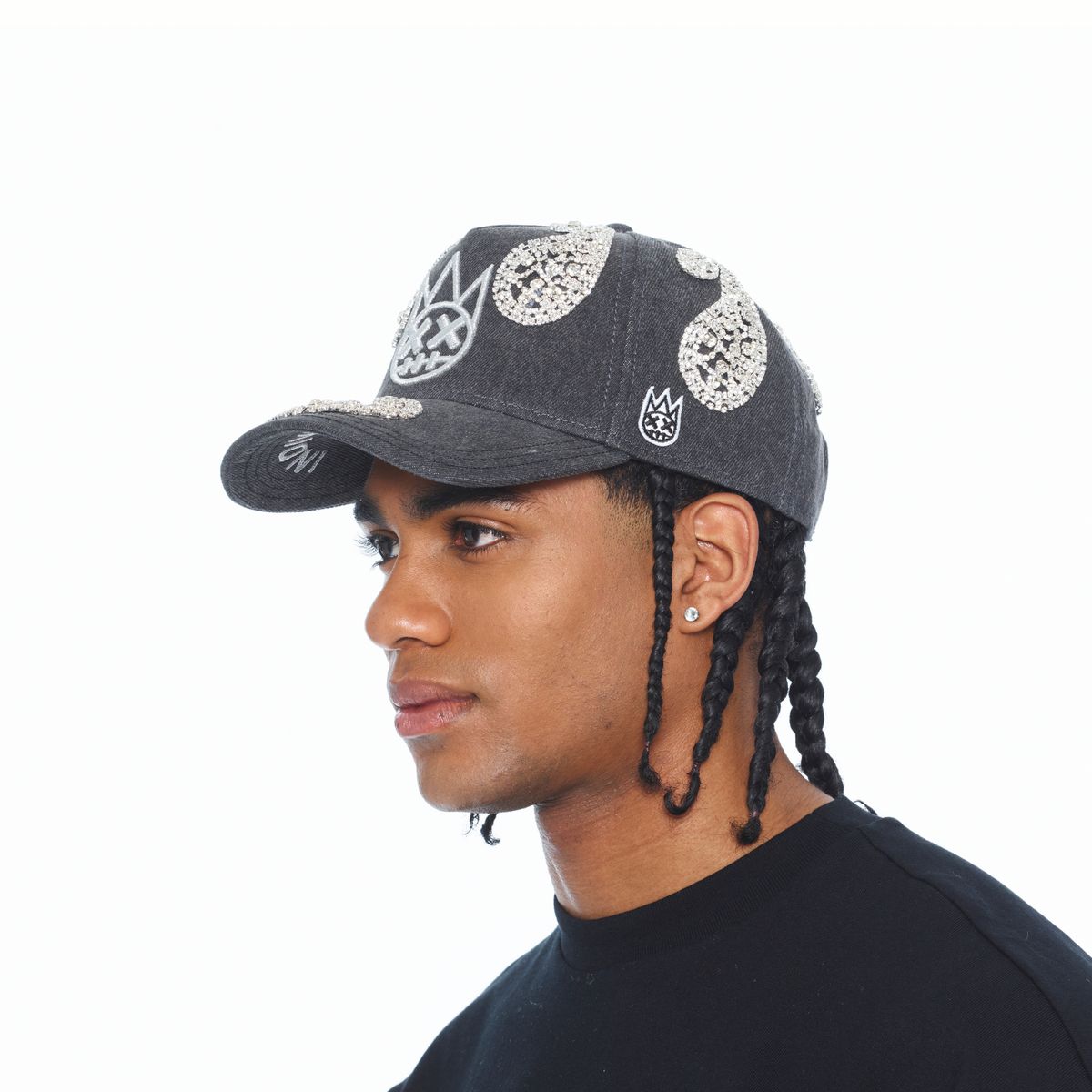 Men's Cult of Individuality Paisley Panel A-Frame Trucker Hat Black 626bc-cc01b-blk