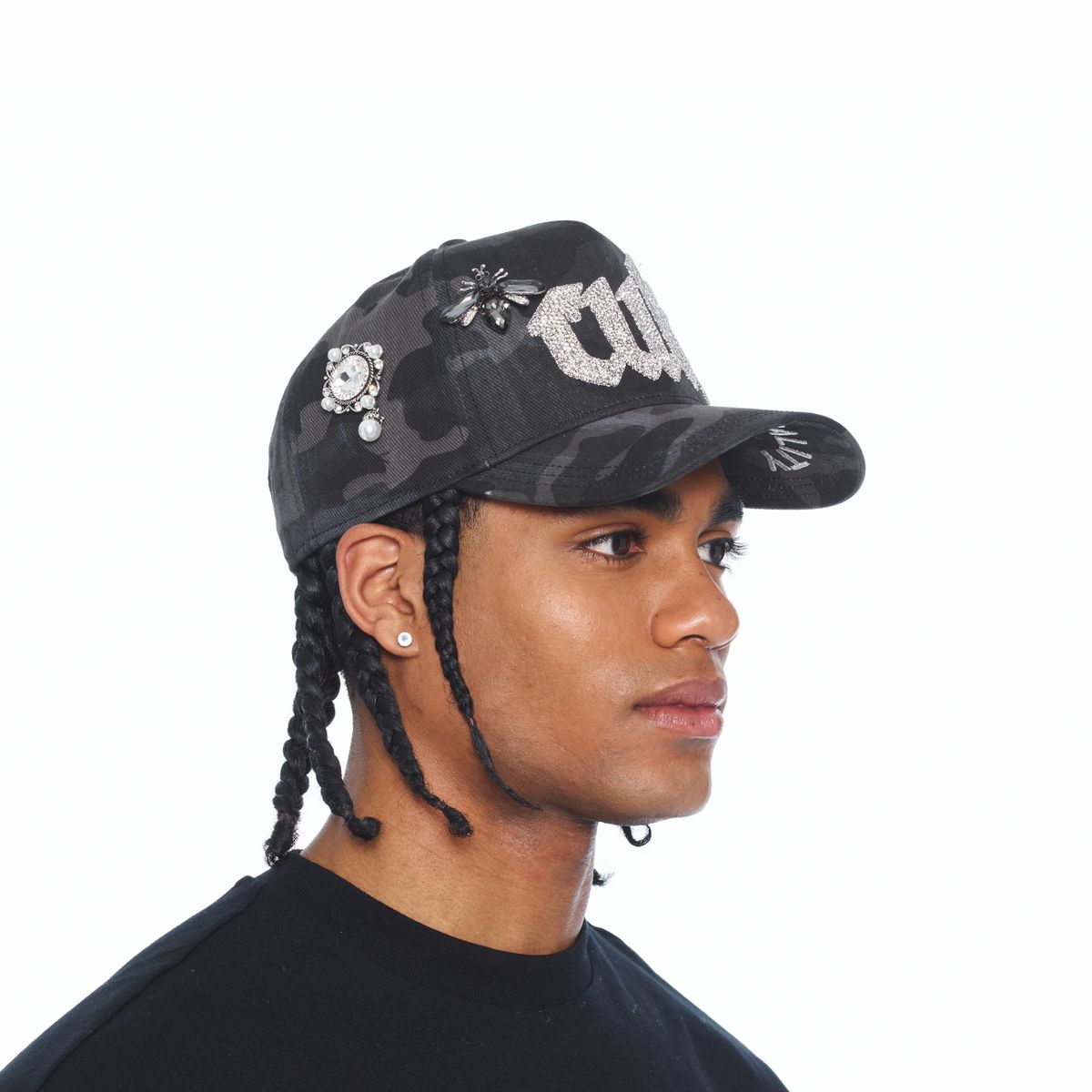 Men's Cult Of Individuality A-Frame Old English Crystal Logo Trucker Hat Black 626bc-ch71a-bkca