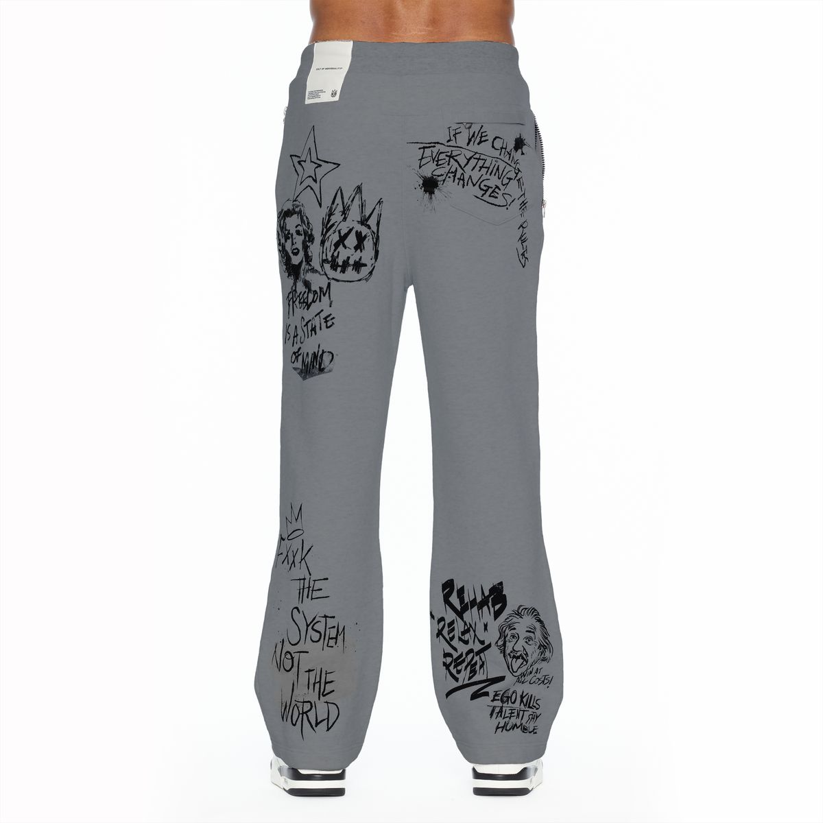 Men's Cult of Individuality Heavyweight 620 Grams French Terry Open Hem Sweatpants Grey 626b8-sp14e-hegy