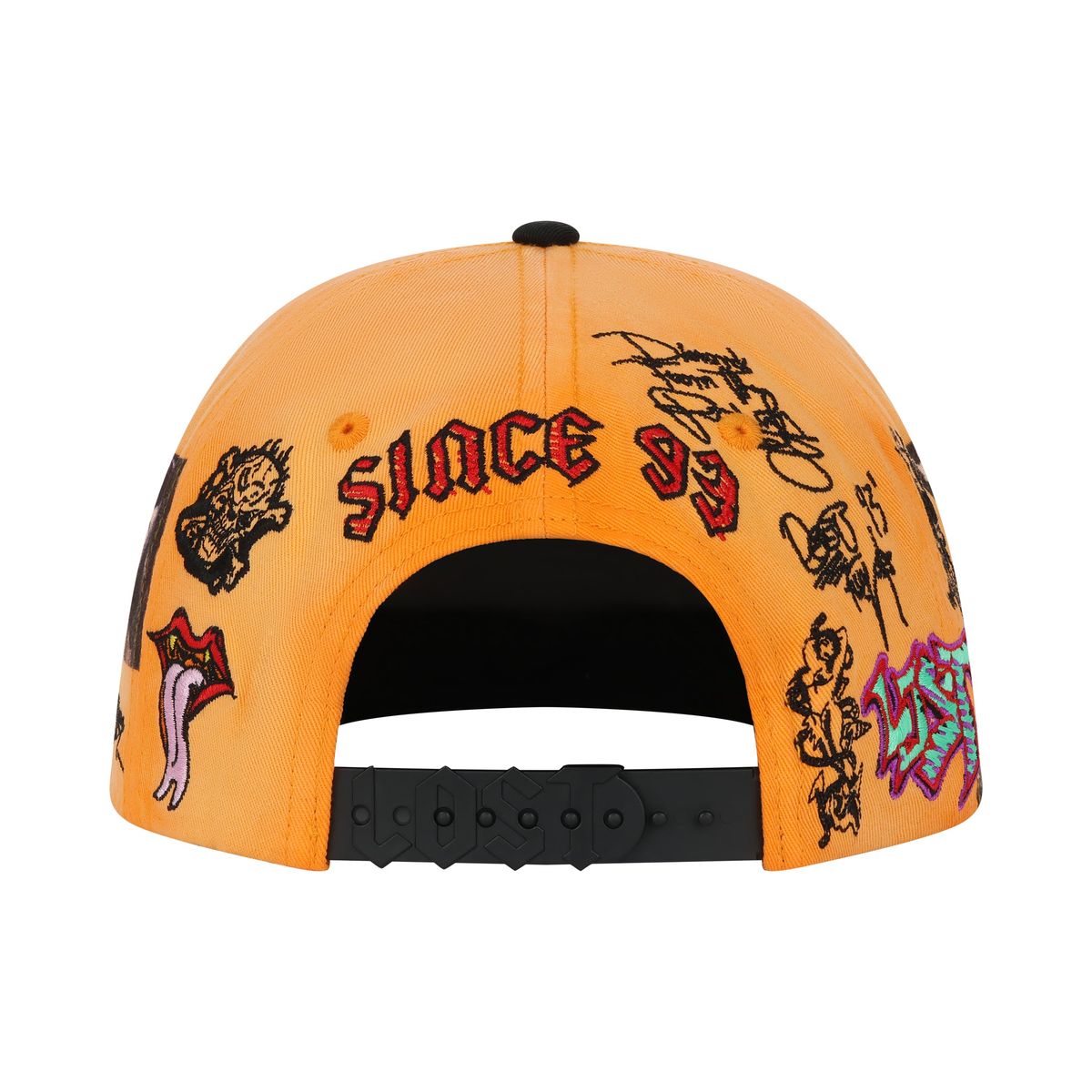 Men's Lost Intricacy Wall Of Fame Snapback Hat Orange/Black walloffamecap-org