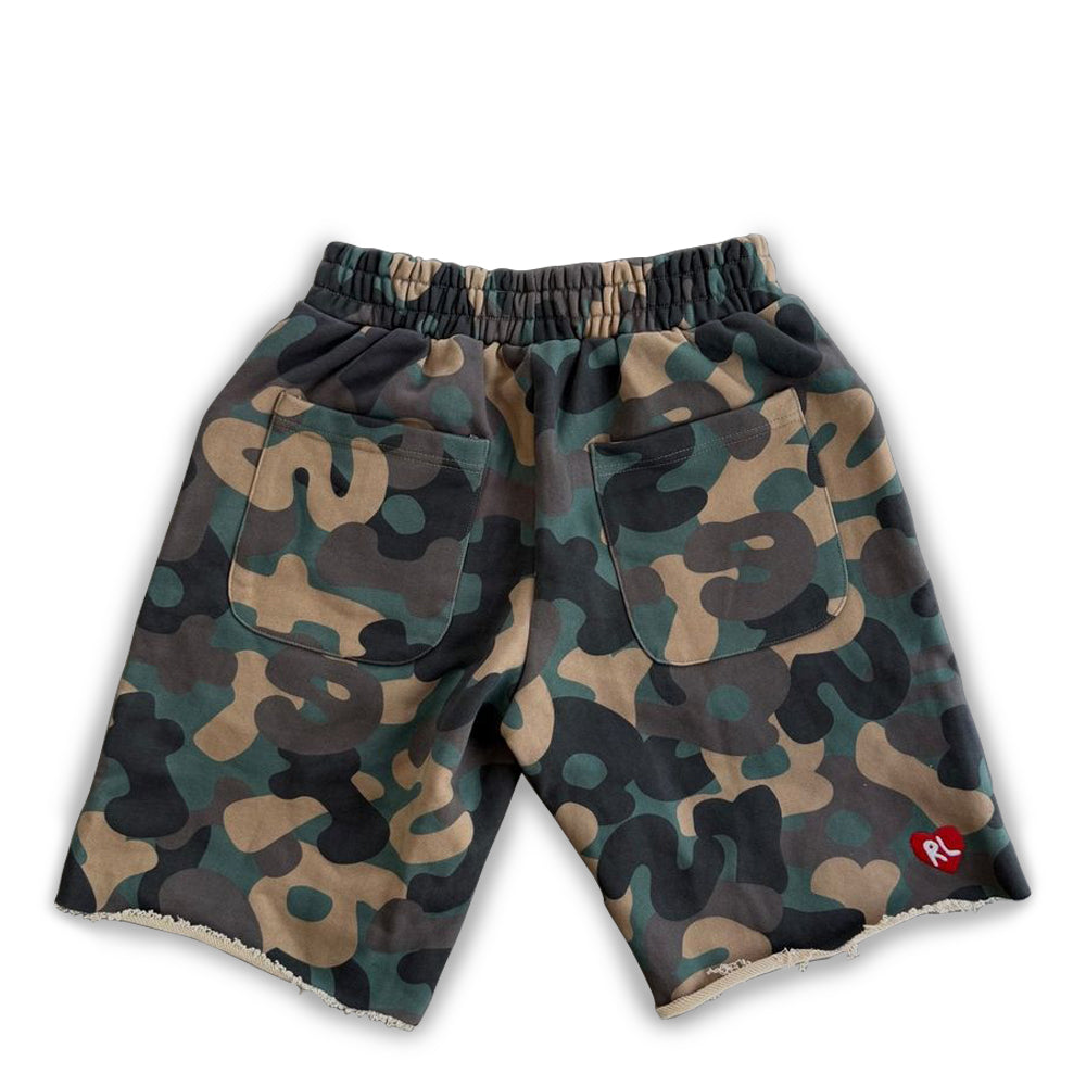 Men's Red Letters Camo Pearls French Terry Sweatshorts Camo cmoprl-camo