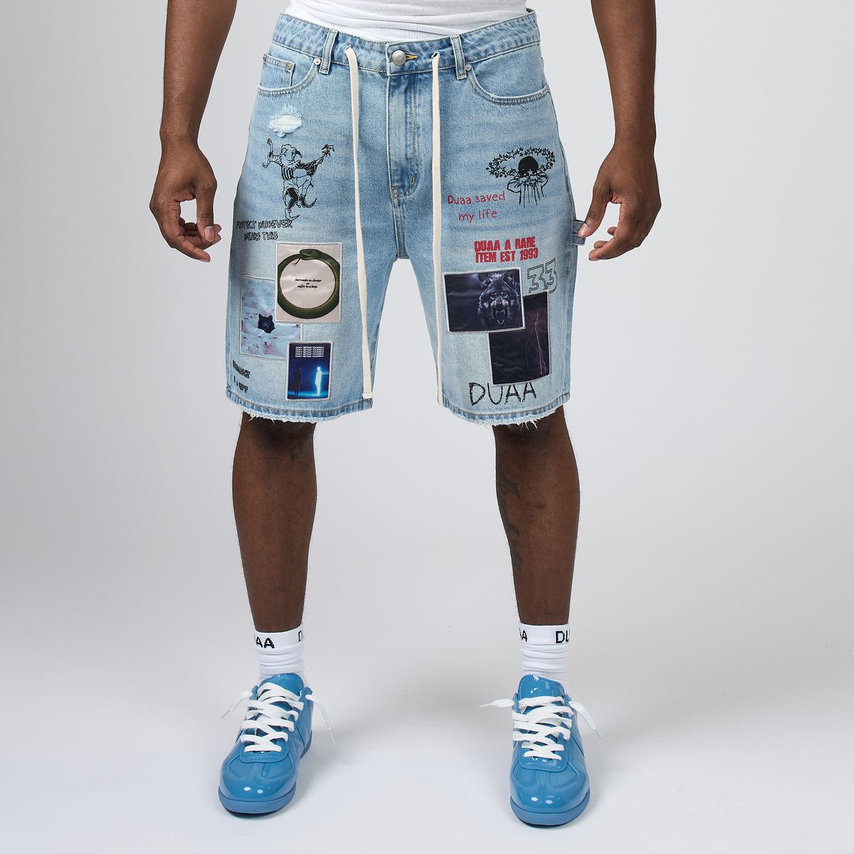 Men's Duaa Teleport Jean Shorts Blue teleportsht-blue-1