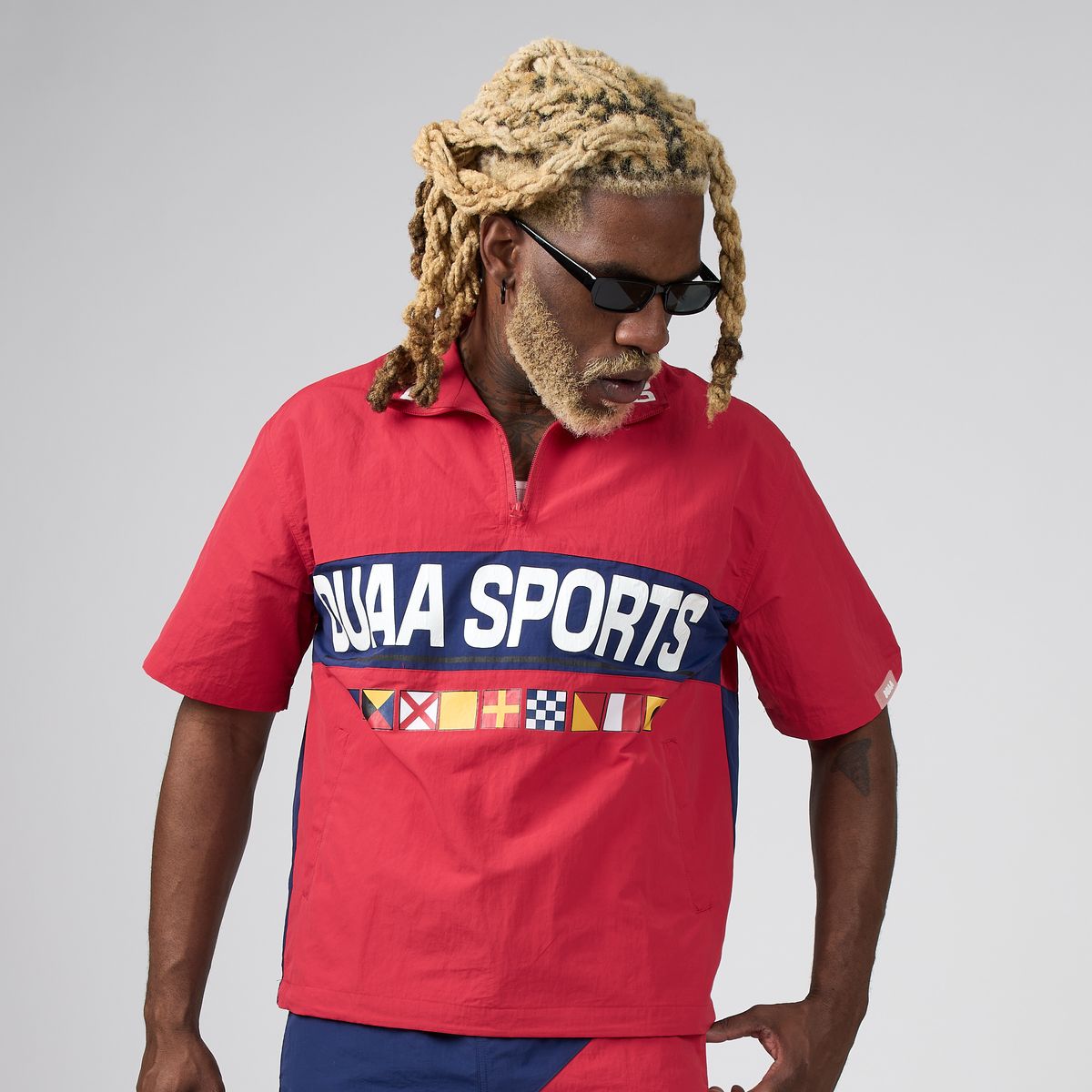 Men's Duaa Kayak Collar Shirt Red kayakcollartee-red