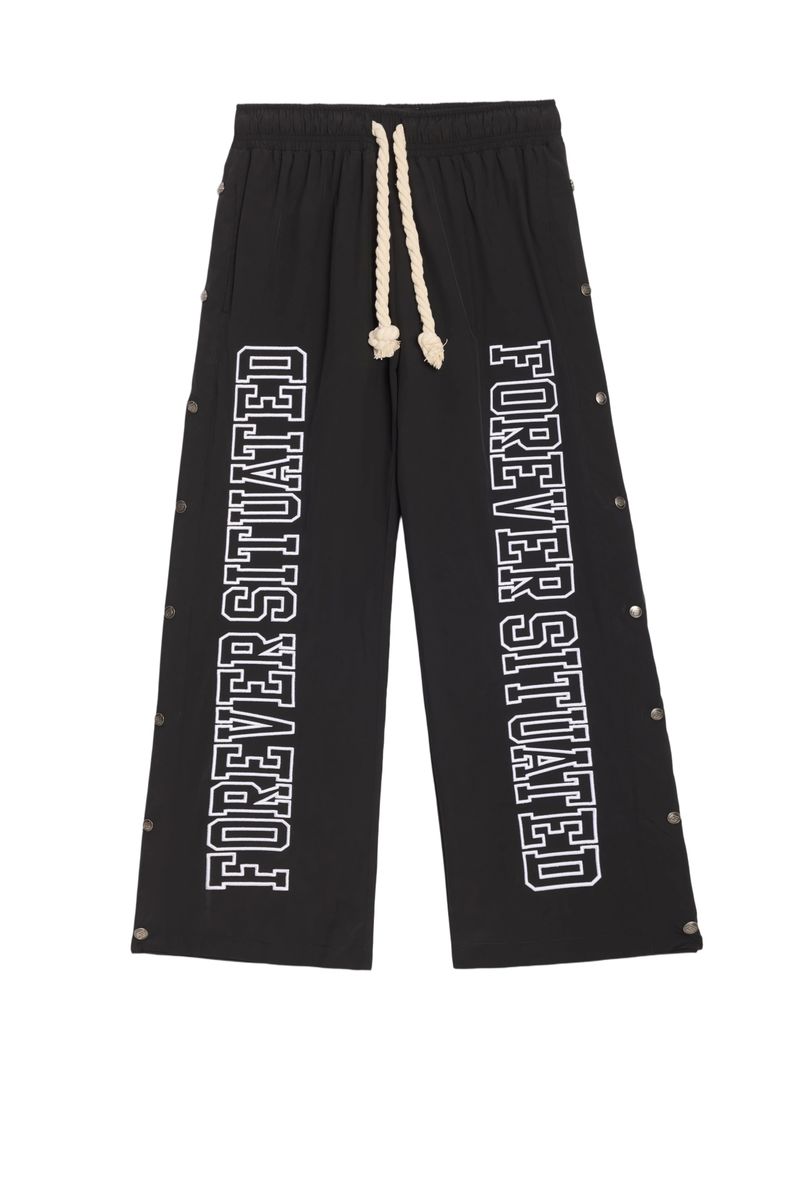 Men's Forever Siuated Nylon Track Pants Black nylontrackpnt-blk