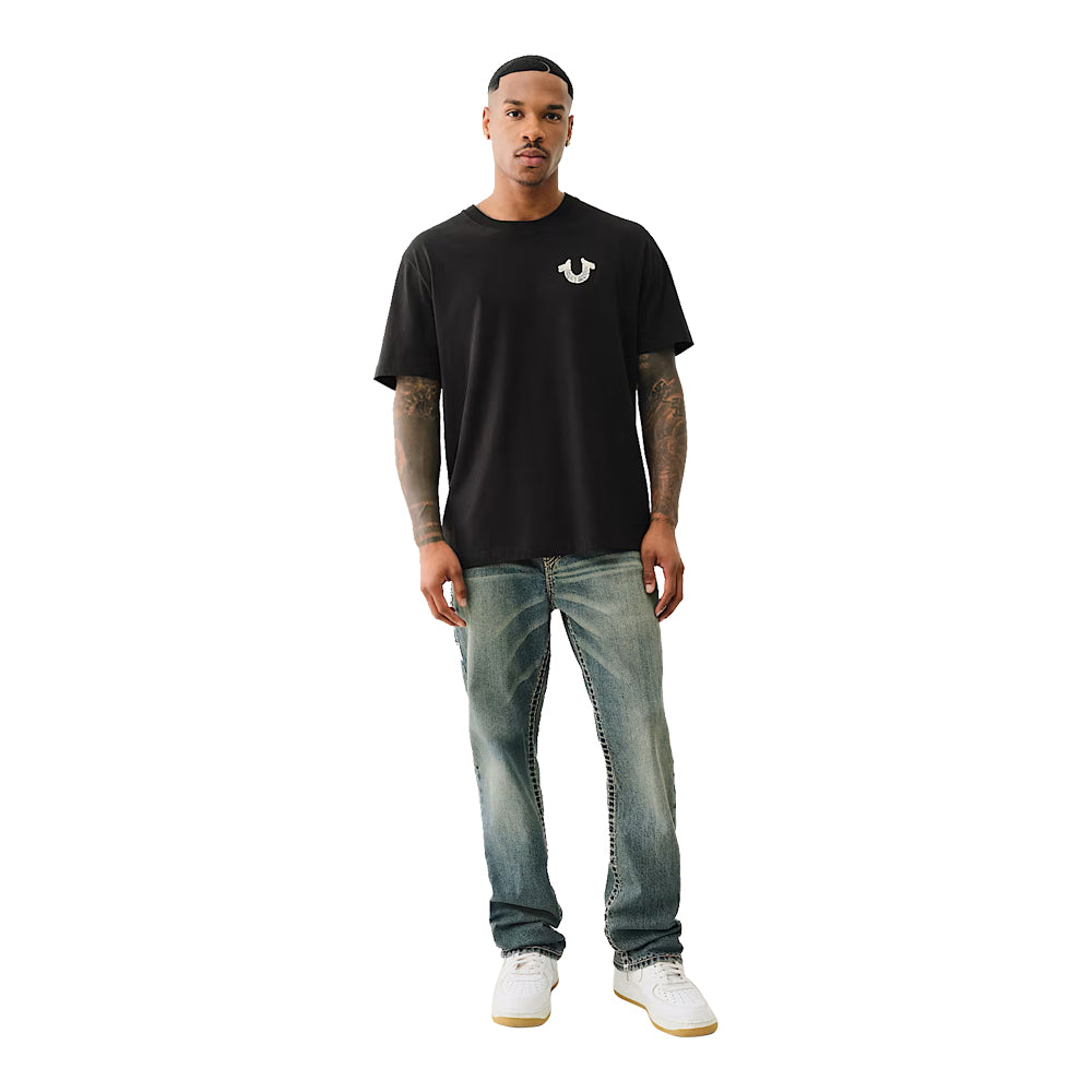 True Religion Men's Ricky Super T Straight Jean - Midnight warehouse dark wash 1