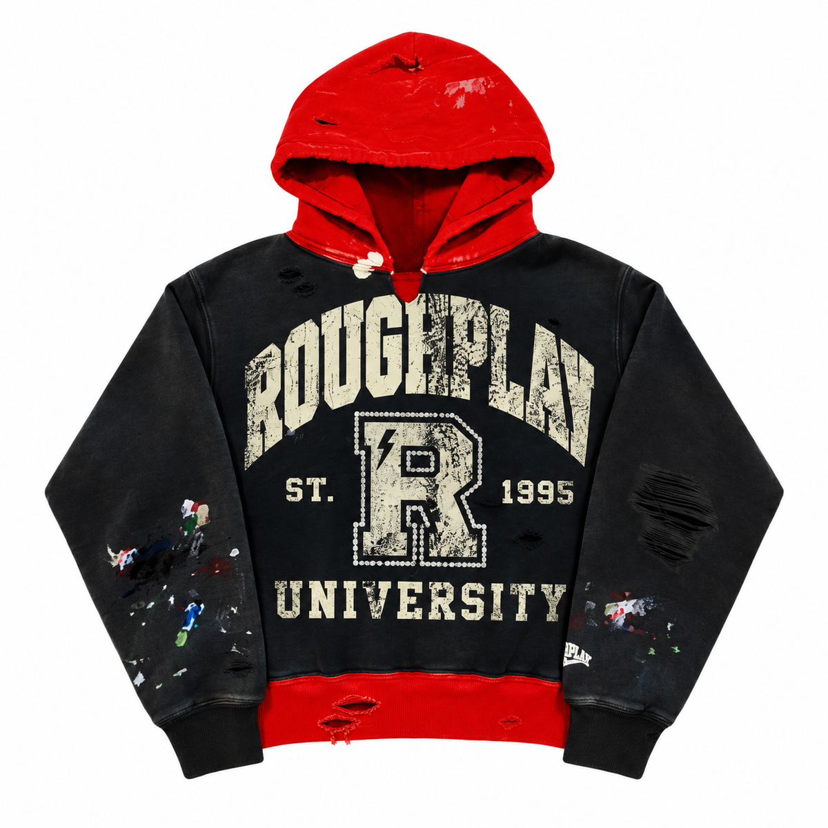Men's Roughplay Two Tone Pullover Hoodie Black/Red twotonsethdy-bkrd