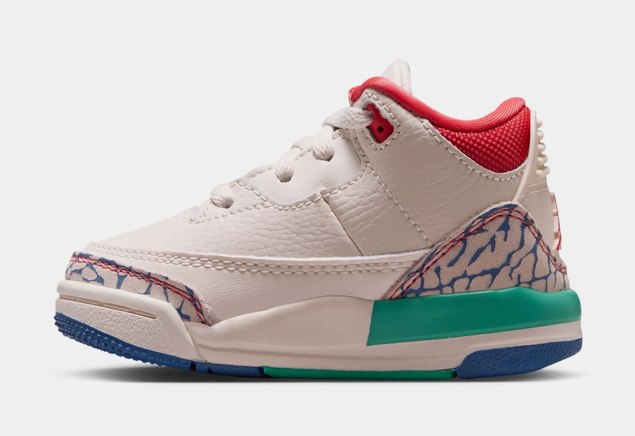 Toddler Air Jordan 3 Retro Play Your Way Chalk/Track Red/True Blue/Kinetic Green IO2075-100