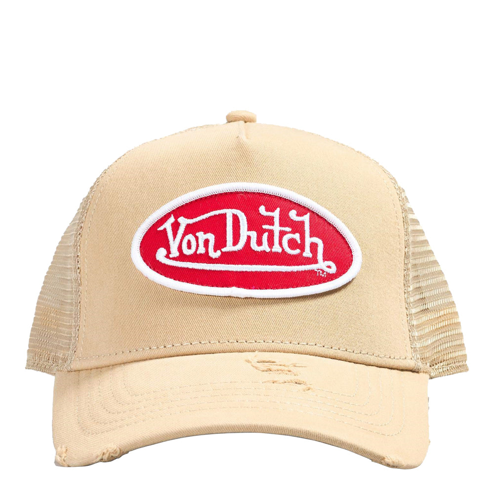Von Dutch Off-White Cap with Red Logo Cream & Red Chopper Snapback Hat | Von Dutch main image 4