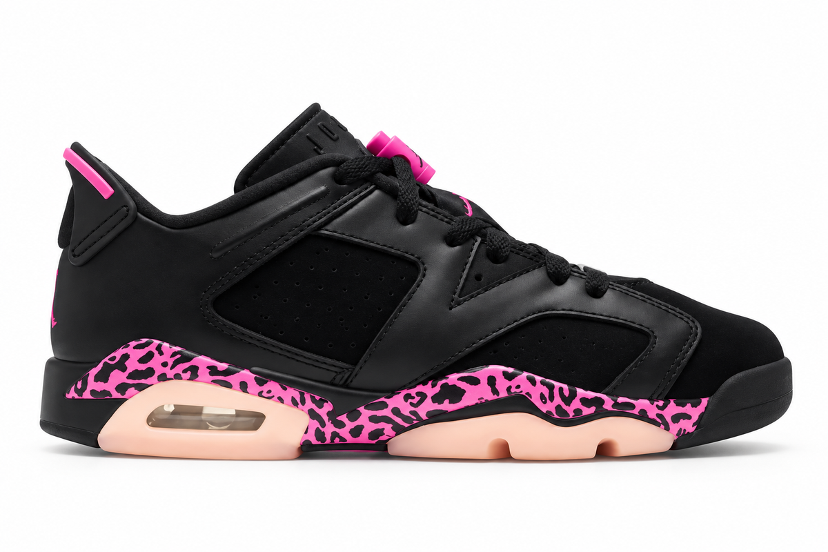 Big Kid's Air Jordan 6 Retro Low Black/White/Fierce Pink 768878-001
