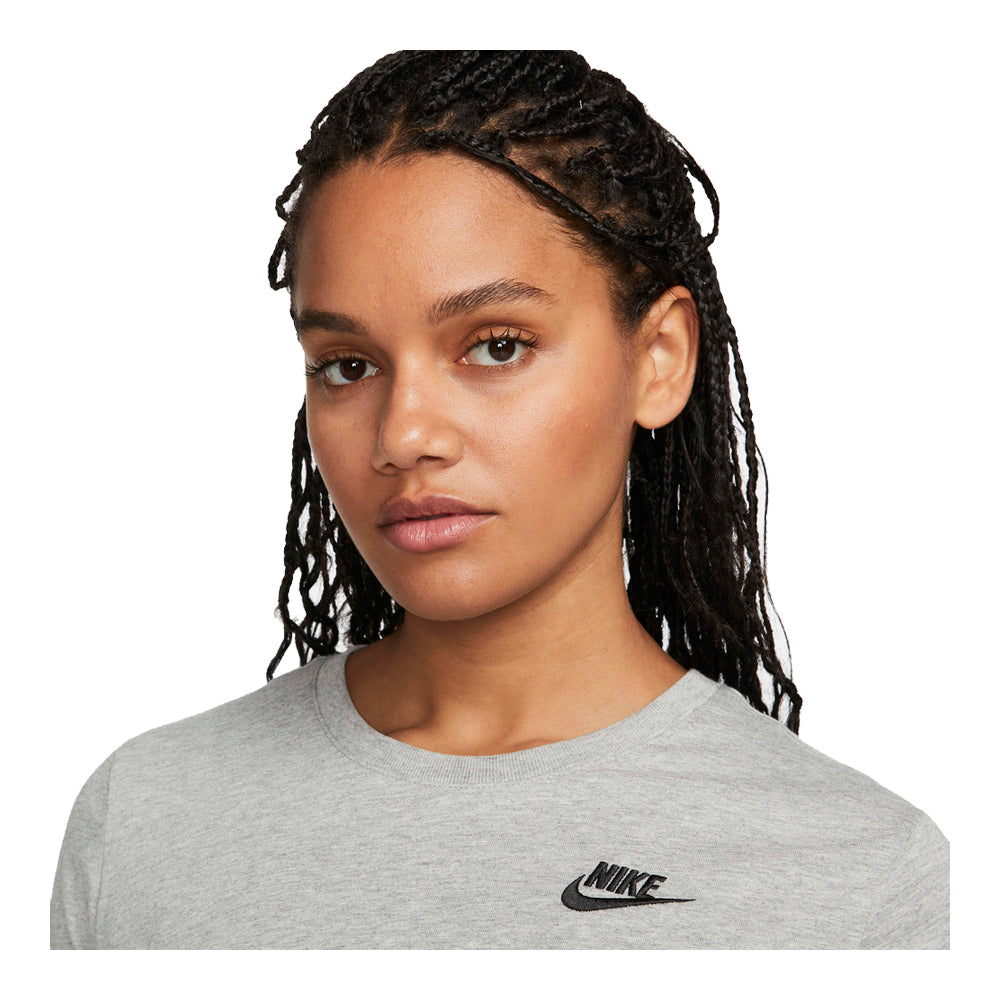 Women's Nike Sportswear Club Essentials T-Shirt - Dark Grey Heather & Black