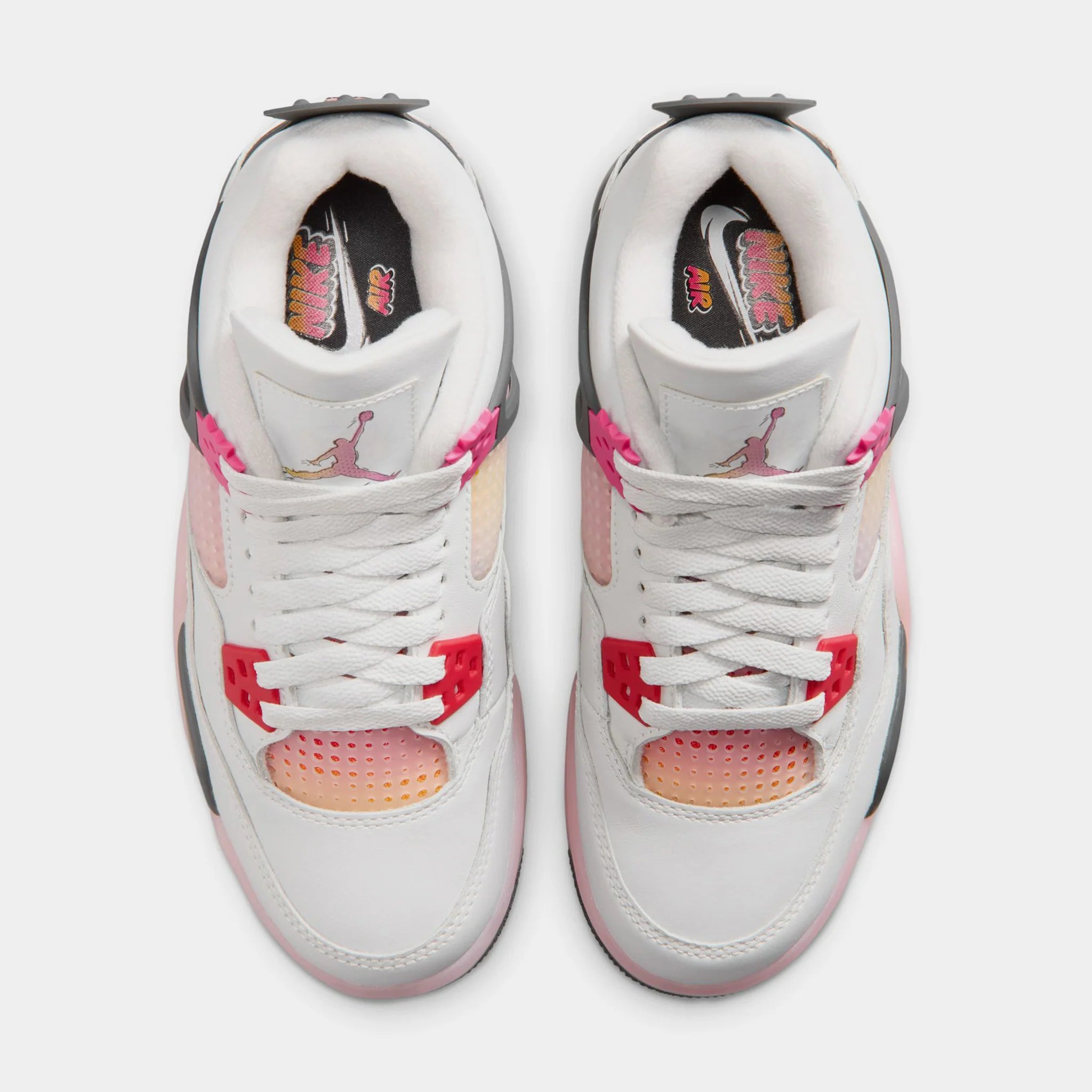 Big Kid's Air Jordan 4 Retro Comic Off White/Anthracite/Neutral Grey/Fire Pink/Light Arctic Pink/Muslin IO2361-100