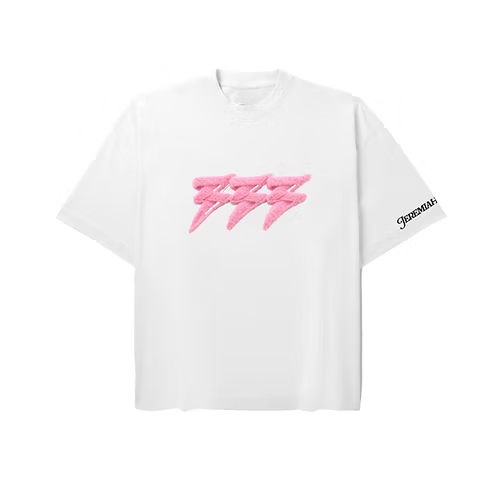 Men's 333 Pink-Shaggy T-Shirt White 333shirtbigclou-whpk