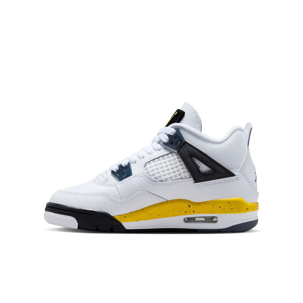 Big Kid's Air Jordan 4 Retro Tour Yellow White/Tour Yellow-Dark Blue Grey-Black 408452-102