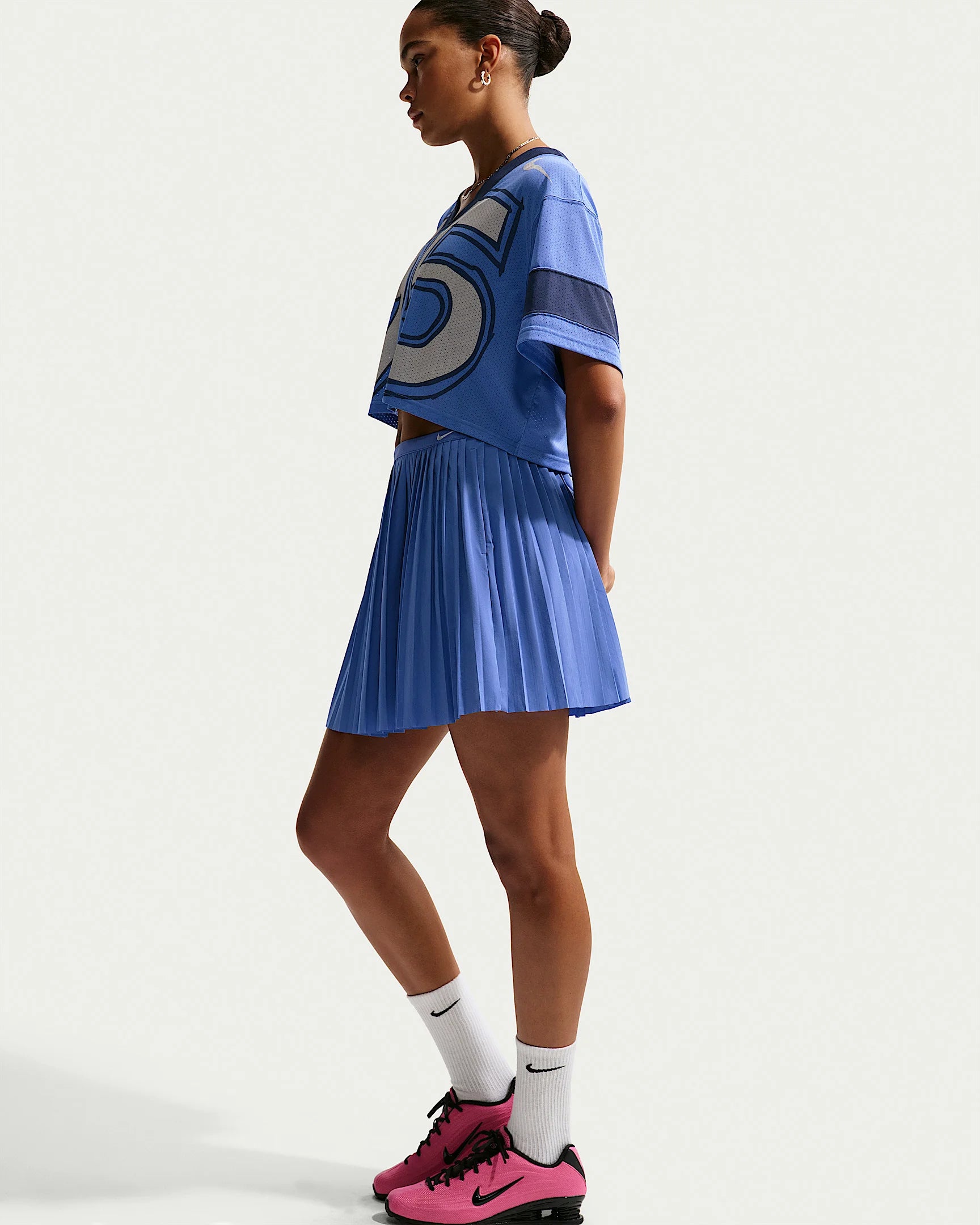 Women's Nike Sportswear Women's Pleated Skirt - Light Medium Blue/Sail 3