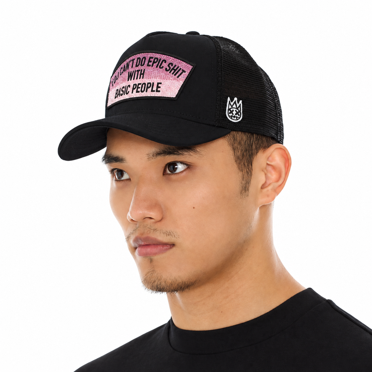 Men's Cult Of Individuality Epic Shit Trucker Hat Black 626ac-ch84a-blk