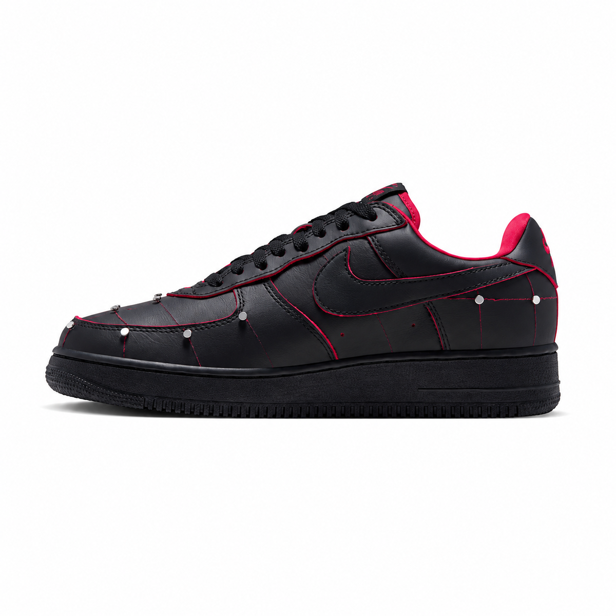 Men's Nike Air Force 1 `01 "Nightmare" Black/Black/Gym Red/Metallic Silver IX0104-001