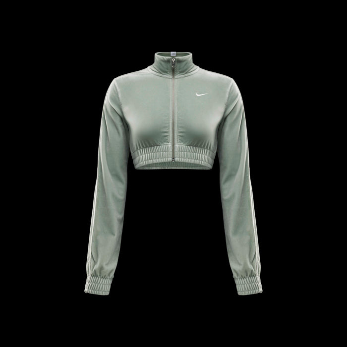 Women's Nike Sportswear Collection Cropped Velour Full-Zip Top Jade Horizon/Sail/Sail FZ3679-370