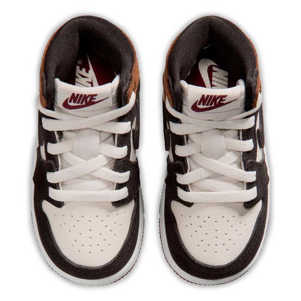 Air Jordan 1 Retro High OG Toddler's Love Letter Shadow Brown/Shadow Brown-Soft Pearl-Light British Tan-Team Red FD1413-201