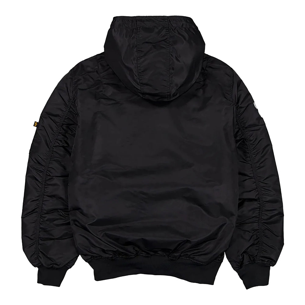 NBA x Alpha Industries Men's Chicago Bulls Black Hooded Bomber Jacket 2