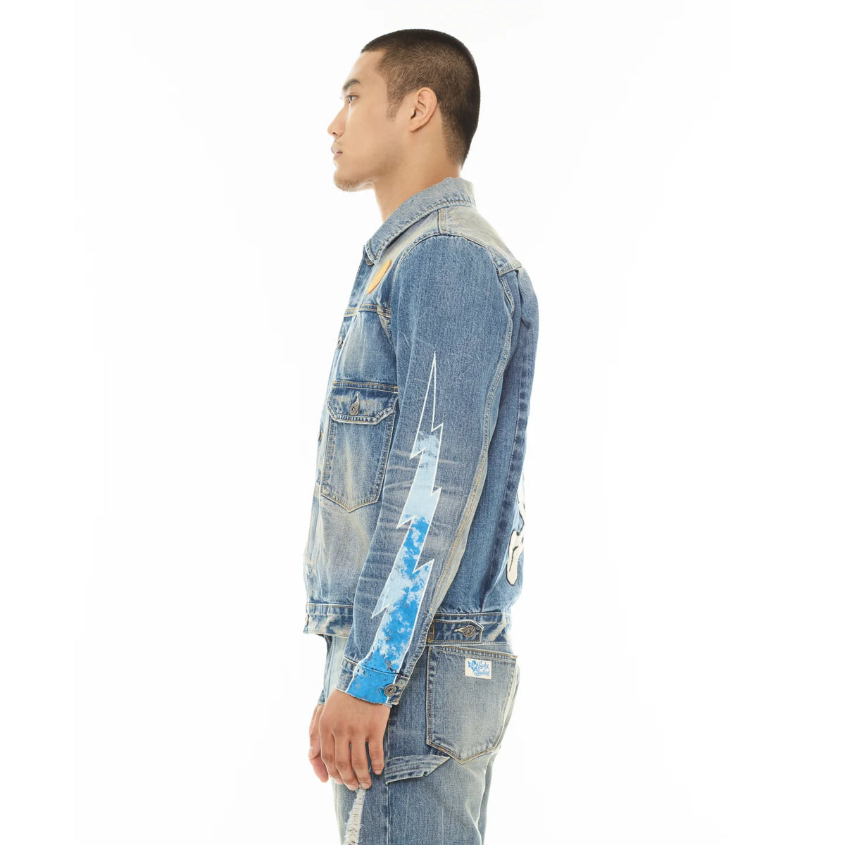 Men's Cult of Individuality Lucky Bastard Classic Denim Jacket in Acid