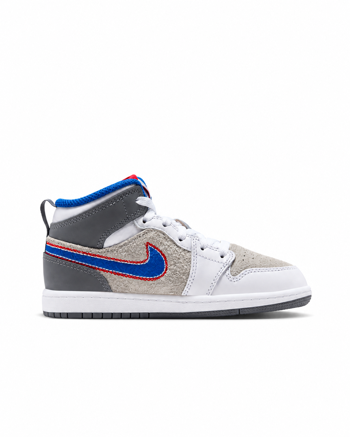 Little Kid's Jordan 1 Mid SE Hare Light Smoke Grey/University Red/Cool Grey/Varsity Royal IZ4721-001