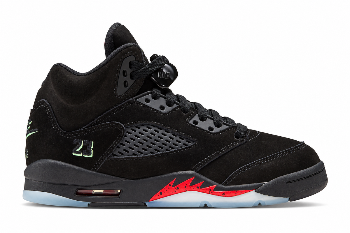 Big Kid's Air Jordan 5 Retro Halloween Black/Picante Red/Glow N The Dark HQ7980-001