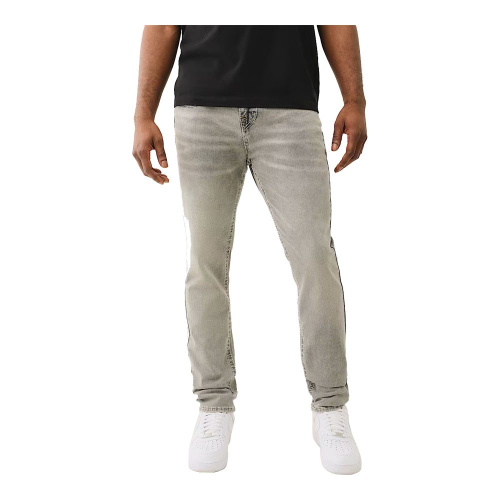 True Religion Men's Rocco Big T Flap Skinny Jean - Grey Crisp Wash 6