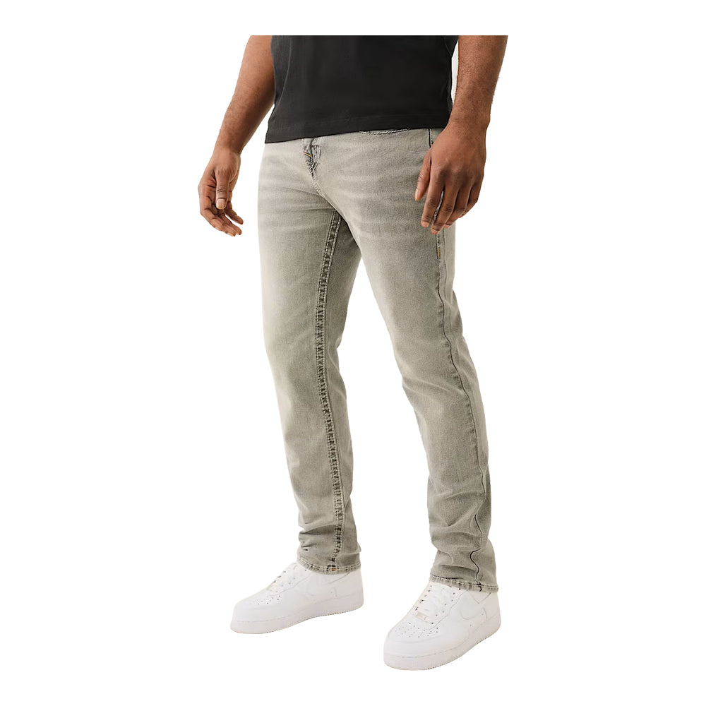 True Religion Men's Rocco Big T Flap Skinny Jean - Grey Crisp Wash 2