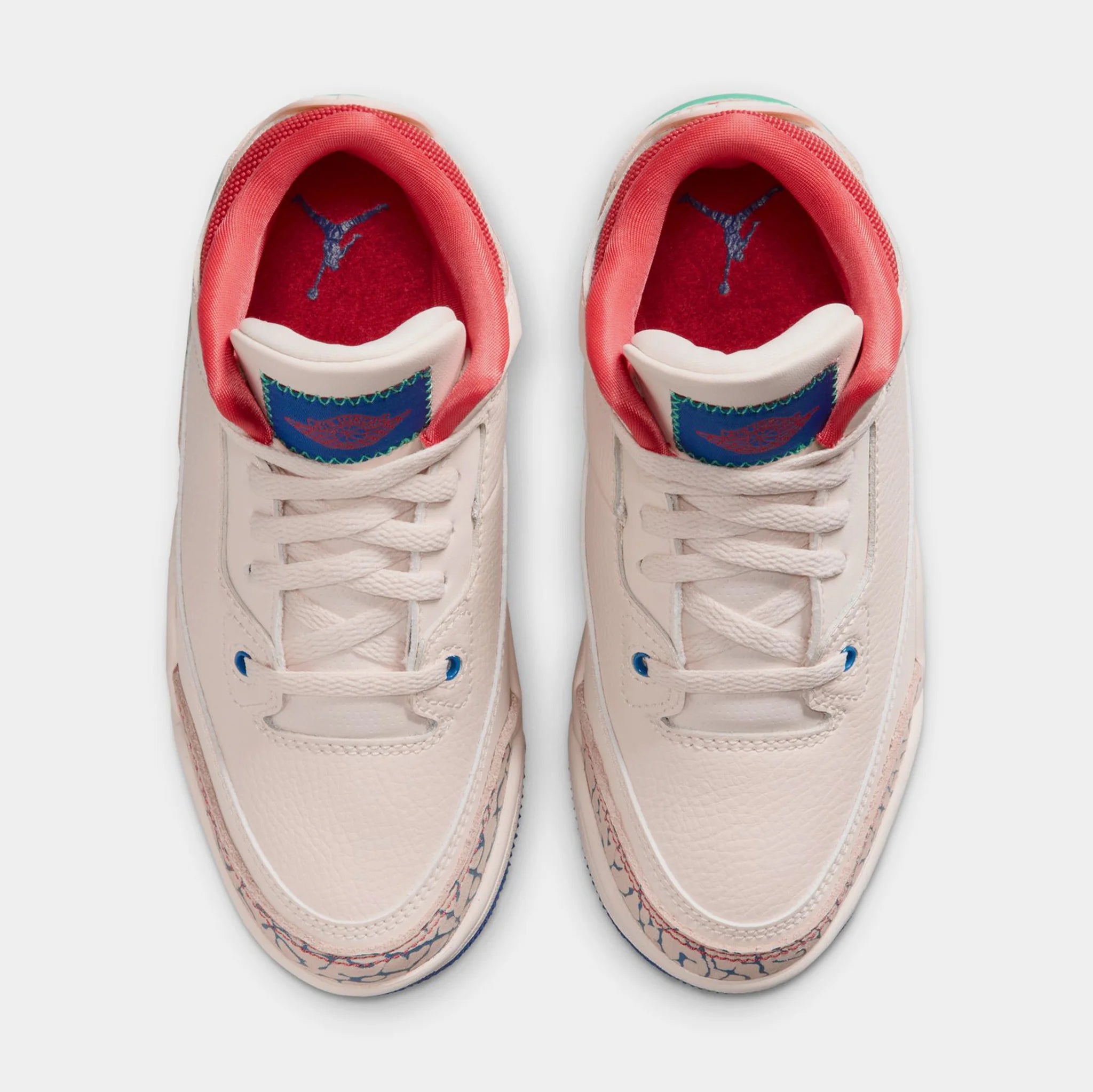 Little Kid's Air Jordan 3 Retro Play Your Way Chalk/Track Red/True Blue/Kinetic Green IO2074-100