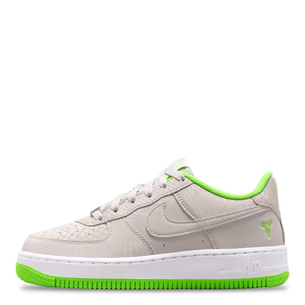 Big Kid's Nike Air Force 1 Low Kobe Vast Grey/White/Electric Green IO4610-002
