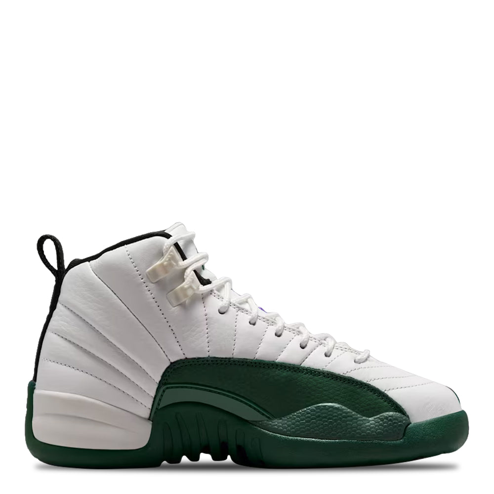 Big Kid's Air Jordan 12 Retro Summit White/Gorge Green-Black-Fierce Purple 153265-103