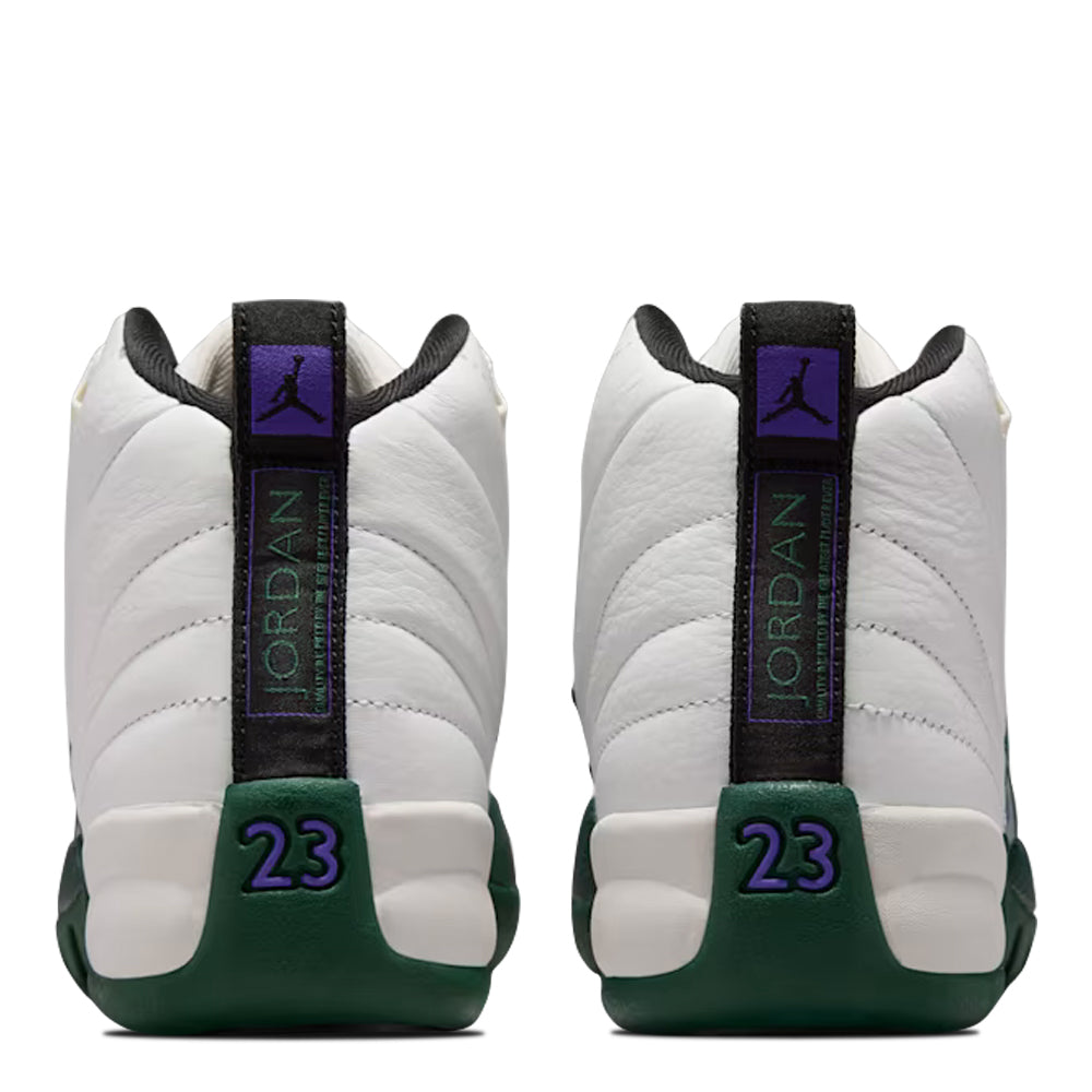Big Kid's Air Jordan 12 Retro Summit White/Gorge Green-Black-Fierce Purple 153265-103