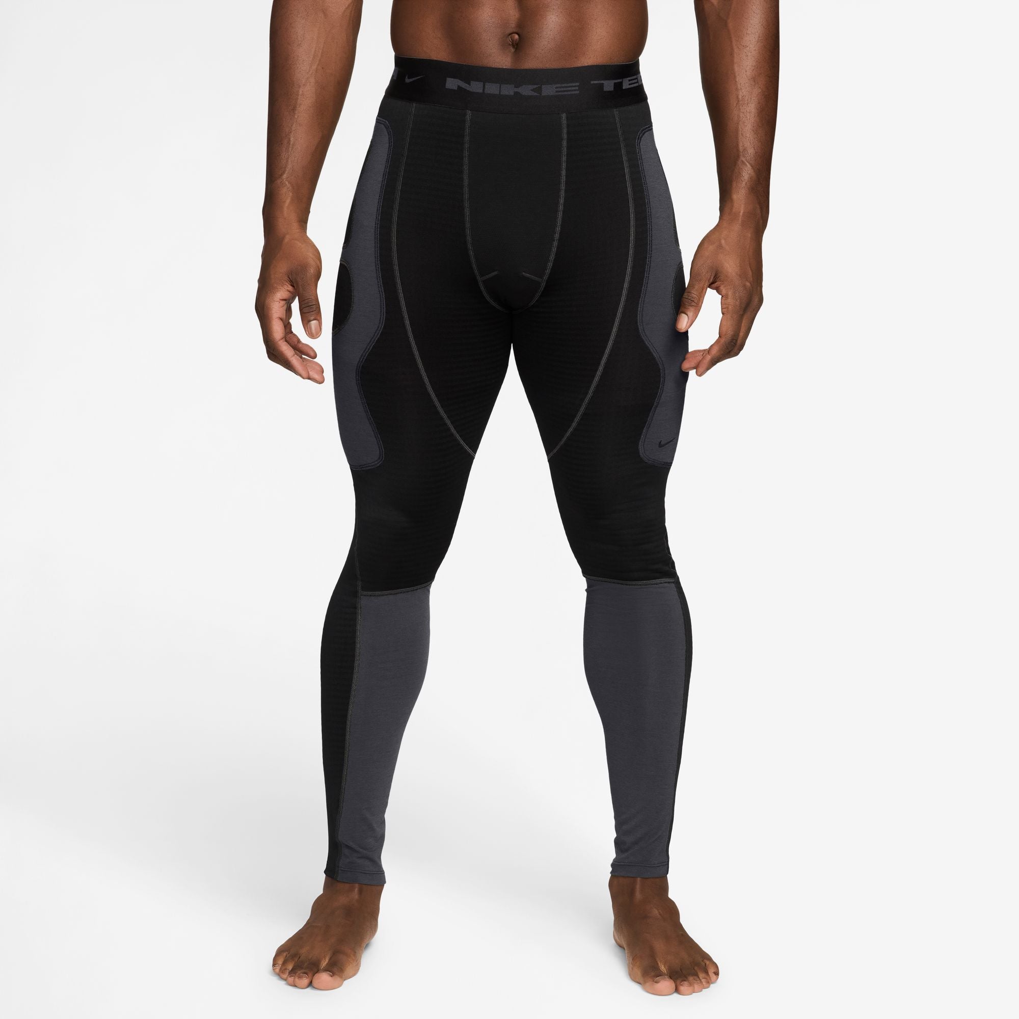 Men's Nike Tech Therma-FIT Base Layer Tights - Black/Anthracite/Anthracite/Black 1