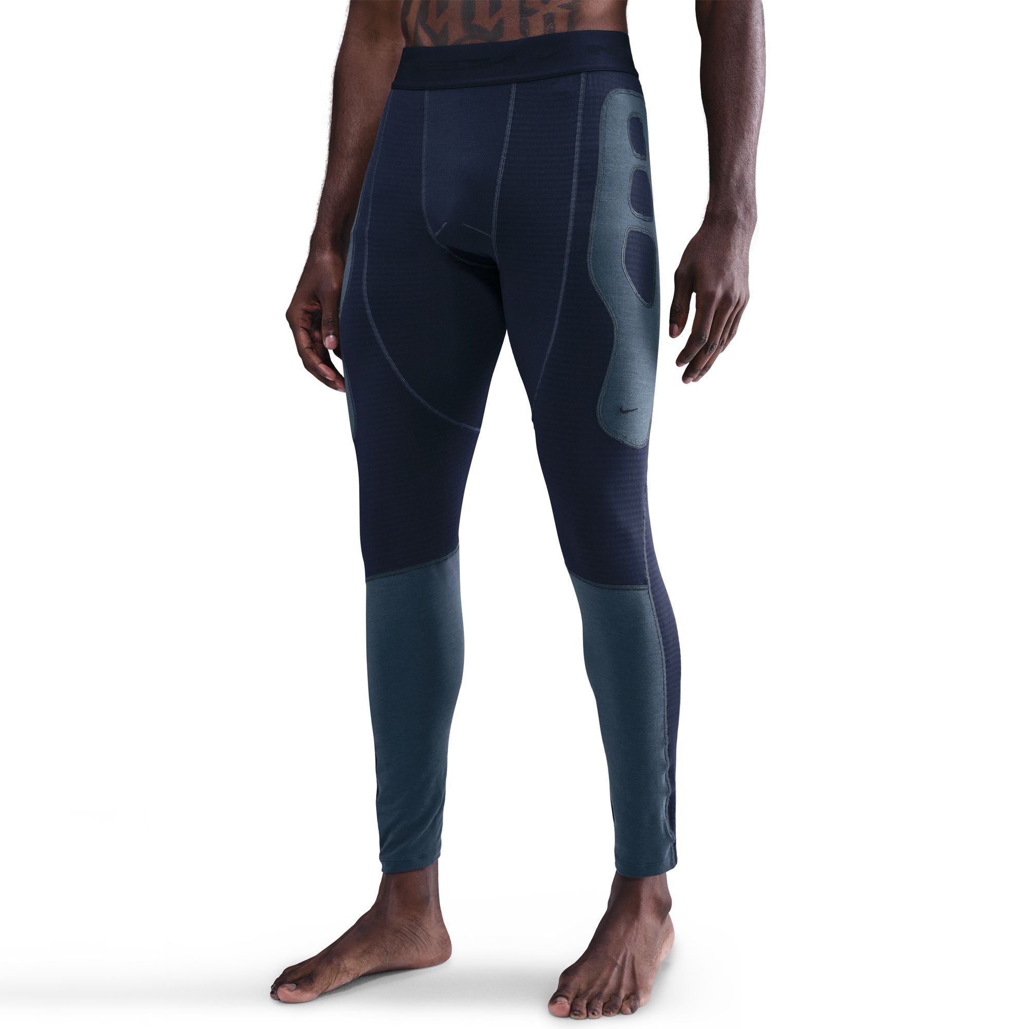 Men's Nike Tech Therma-FIT Base Layer Tights - Obsidian/Thunder Blue//Black 1