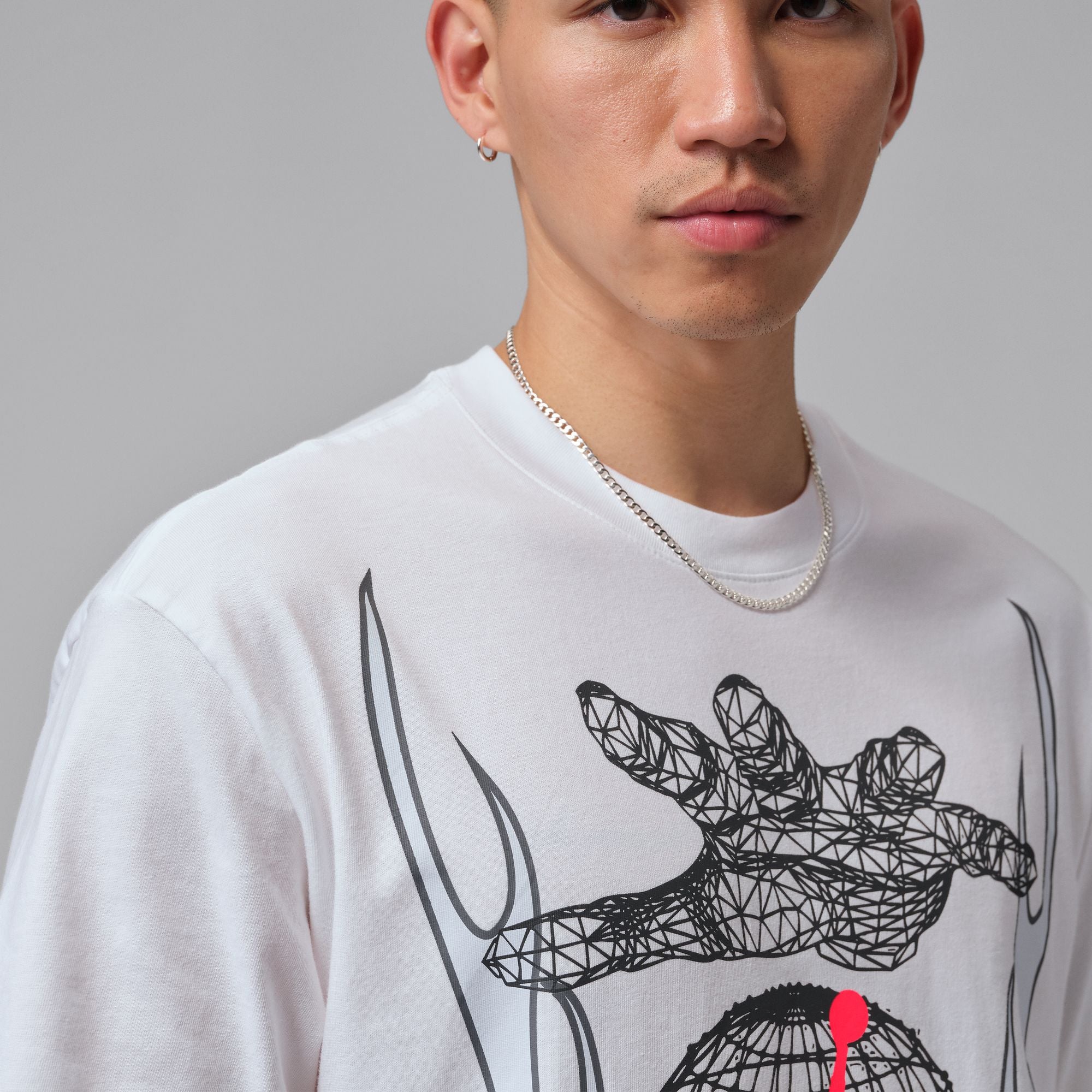 Men's Jordan Hands Graphic T-Shirt - White/Infrared 23 3