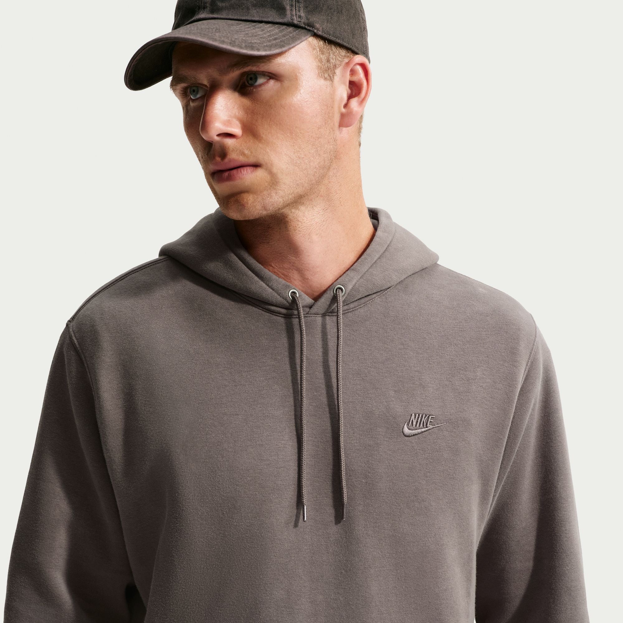 Men's Nike Sportswear Club Washed Fleece Hoodie - Cave Stone 2