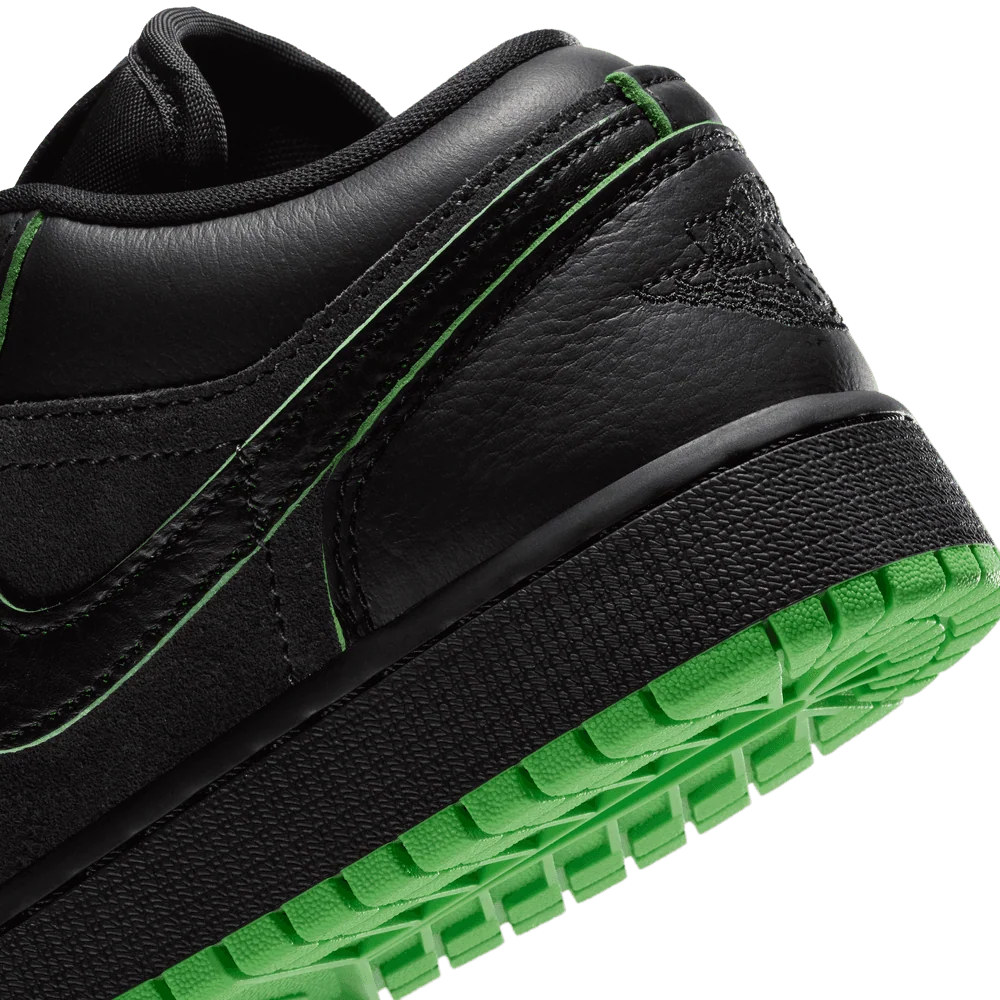 Big Kid's Air Jordan 1 Low SE Black/Scream Green/Dark Smoke Grey/Black IQ5229-001