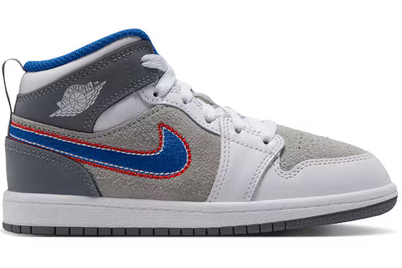 Little Kid's Jordan 1 Mid SE Hare Light Smoke Grey/University Red/Cool Grey/Varsity Royal IZ4721-001