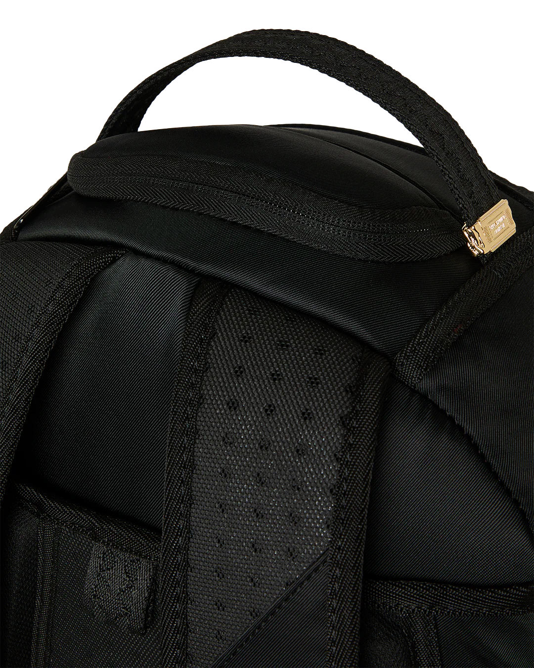 Sprayground Shark Central White Stencil Shark Black Nylon Back Backpack