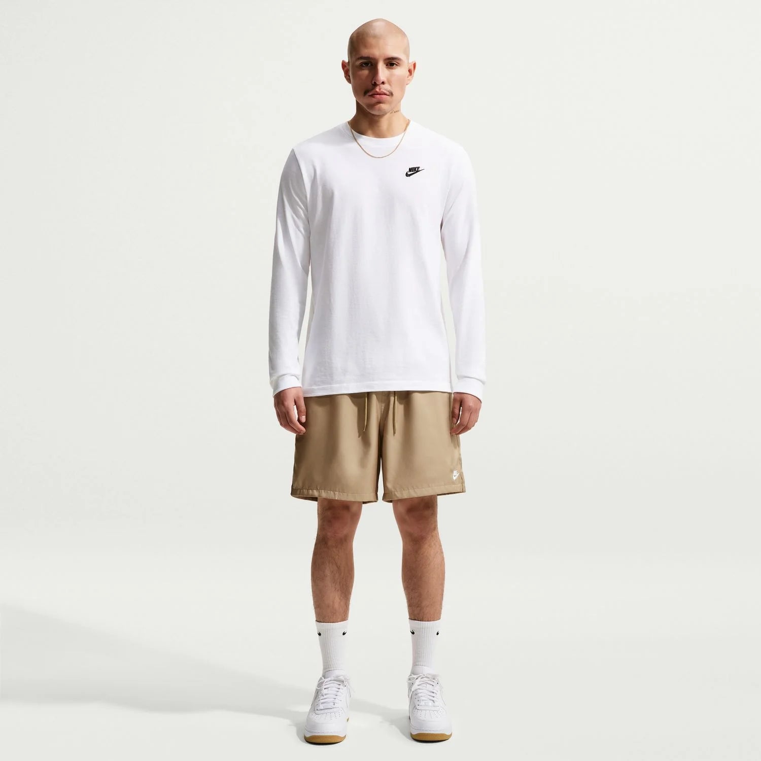 Men's Nike Club Woven Flow Shorts - Parachute Beige/White 3