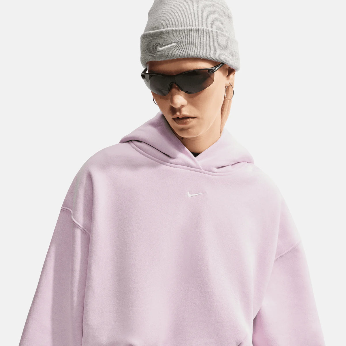 Nike Studio Fleece Cropped Lilac Hoodie