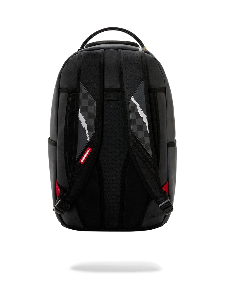 Sprayground Center Rip Revealing Gray Check Backpack