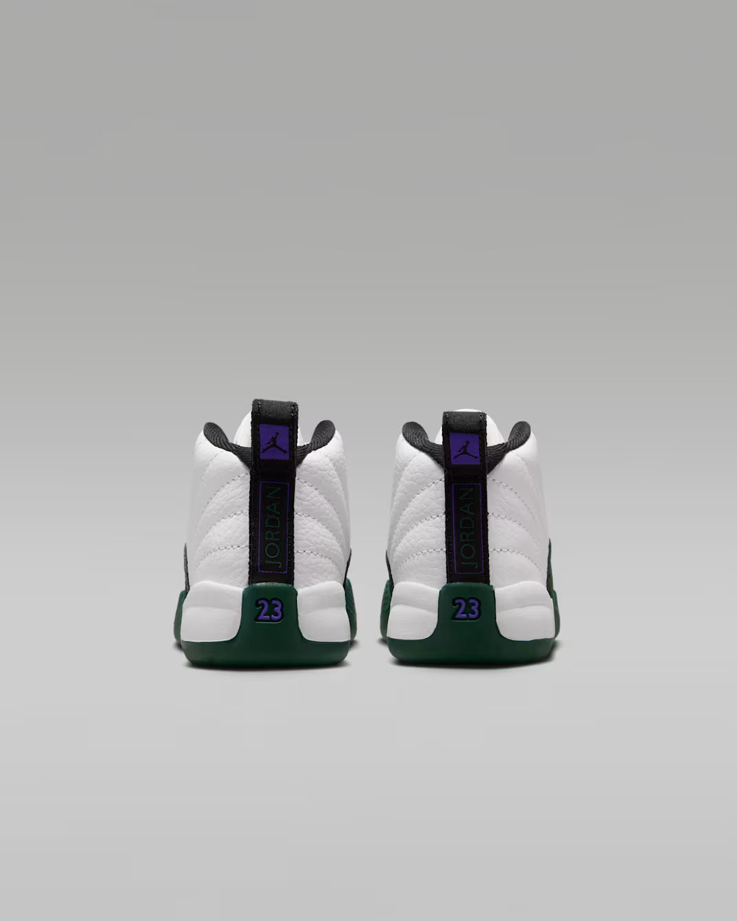 Toddler Air Jordan 12 Retro Bucks Summit White/Gorge Green-Black-Fierce Purple 850000-103
